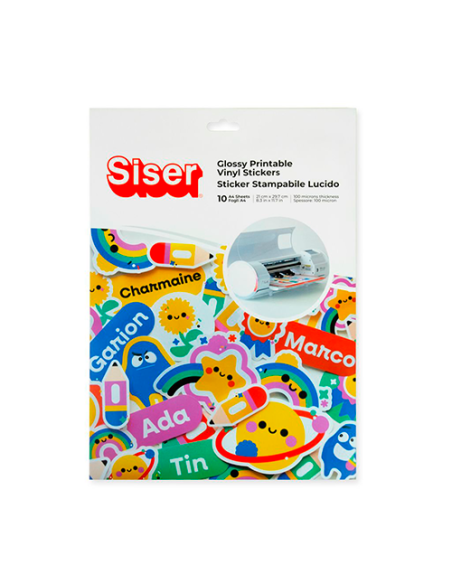 Vinilo Siser imprimible adhesivo blanco brillo A4